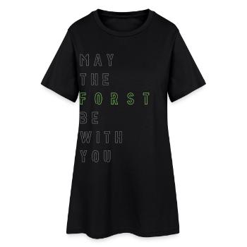 May the Forst be with you - (linksbündig) - Frauen T-Shirt-Kleid - Schwarz - Vorne