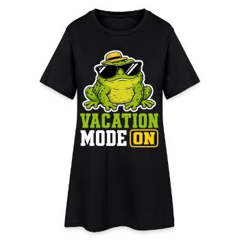 Vacation Mode On Frog Saying T-Shirt Funny - Women’s T-Shirt Dress - black - Front