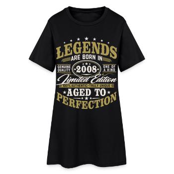 2008 Vintage Vintage Birthday Gift Retro - Women’s T-Shirt Dress - black - Front