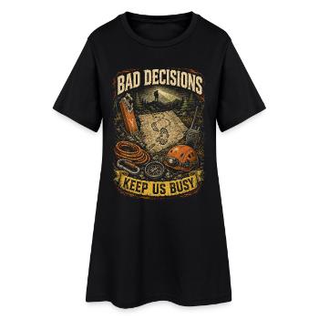 Les mauvaises décisions de l’équipe de secours nous occupent - Robe T-shirt Femme - noir - Devant