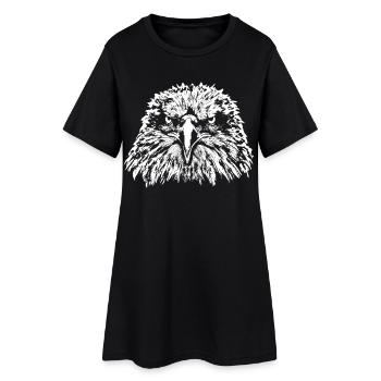 Aigle / Tête / Pygargue à tête blanche - Robe T-shirt Femme - noir - Devant