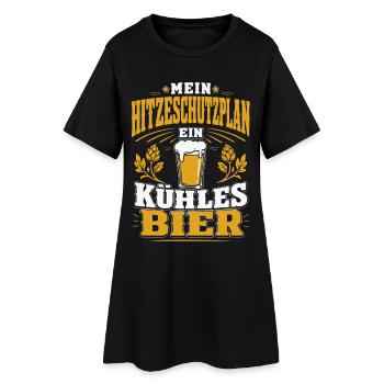 Mein Hitzeschutzplan Ein Kühles Bier - Frauen T-Shirt-Kleid - Schwarz - Vorne