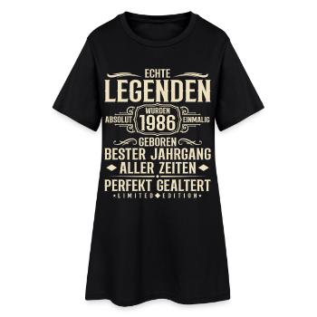 Jahrgang 1986 Geburtstag Absolut Einmalig - Frauen T-Shirt-Kleid - Schwarz - Vorne