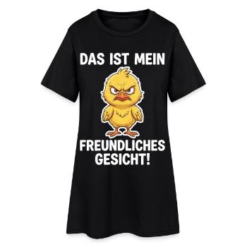 Wütendes Küken – Mein freundliches Gesicht - Frauen T-Shirt-Kleid - Schwarz - Vorne