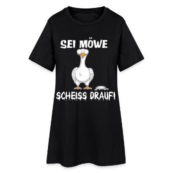 Sei Möwe, scheiß drauf – Lustiges Shirt - Frauen T-Shirt-Kleid - Schwarz - Vorne