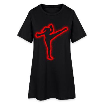 Muay Thai Arts Martiaux Kickboxer Kickboxing Filles - Robe T-shirt Femme - noir - Devant