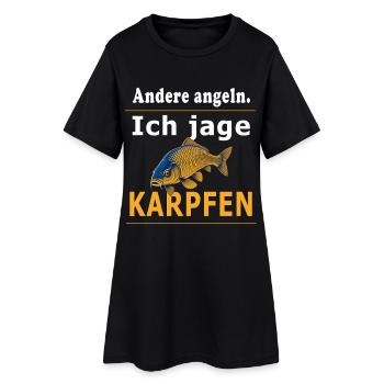 Andere angeln ich jage Karpfen – Karpfenangler - Frauen T-Shirt-Kleid - Schwarz - Vorne