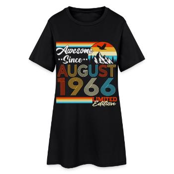 Cadeau d’anniversaire rétro vintage d’août 1966 - Robe T-shirt Femme - noir - Devant