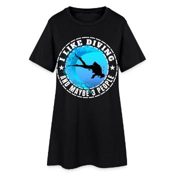 J’AIME PLONGER ET PEUT-ÊTRE TROIS PERSONNES - Robe T-shirt Femme - noir - Devant