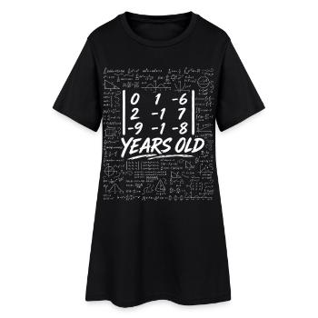 19th Anniv. Determinant Matrix Math Geek Funny - Women’s T-Shirt Dress - black - Front