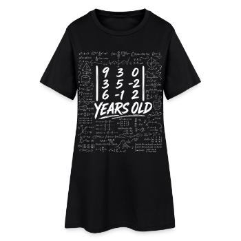 18th Anniv. Determinant Matrix Math Geek Funny - Women’s T-Shirt Dress - black - Front