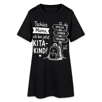 Kita-Kind Abschied von Mama - Frauen T-Shirt-Kleid - Schwarz - Vorne