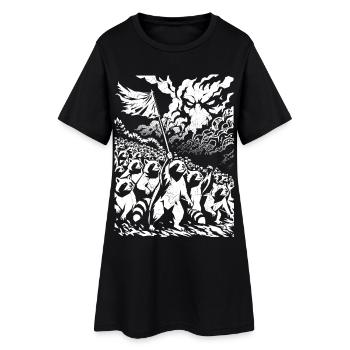 Raccoon Protest Vintage Street Art Design - Women’s T-Shirt Dress - black - Front