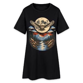 Night owl - Women’s T-Shirt Dress - black - Front
