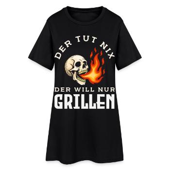 Grillmeister Geschenk Fleisch Wurst & Bier - Frauen T-Shirt-Kleid - Schwarz - Vorne