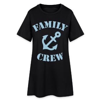 Family Crew (Anchor / Ship's Crew / Sky Blue) - Women’s T-Shirt Dress - black - Front
