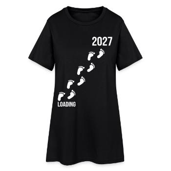 Baby 2027 Footprints Loading - Women’s T-Shirt Dress - black - Front