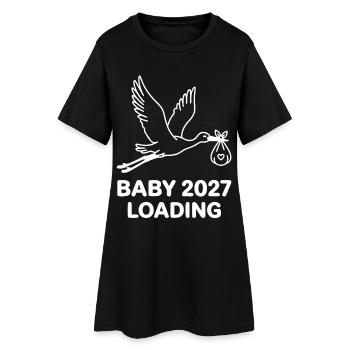 Baby 2027 Loading Storch - Frauen T-Shirt-Kleid - Schwarz - Vorne