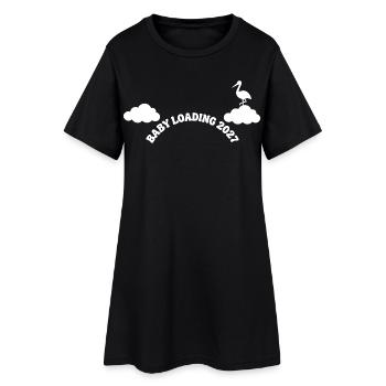 Baby Loading 2027 Storch - Frauen T-Shirt-Kleid - Schwarz - Vorne