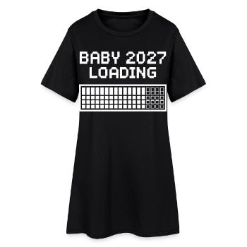 Baby 2027 Pixel Loading - Frauen T-Shirt-Kleid - Schwarz - Vorne