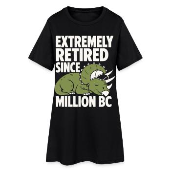 Humour de Tricératops extrêmement à la retraite - Robe T-shirt Femme - noir - Devant