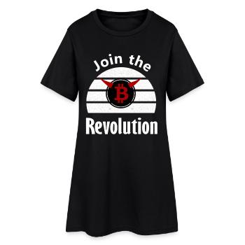 Bitcoin Revolution: Join the Movement - Frauen T-Shirt-Kleid - Schwarz - Vorne