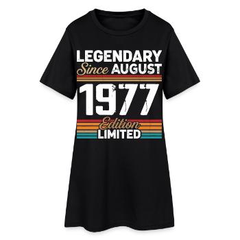 Legendär seit August 1977 Vintage Retro - Frauen T-Shirt-Kleid - Schwarz - Vorne