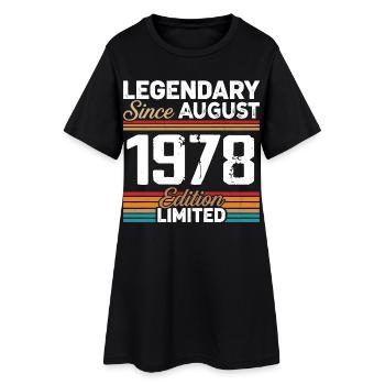 Legendär seit August 1978 Vintage Retro - Frauen T-Shirt-Kleid - Schwarz - Vorne