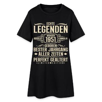 Jahrgang 1951 Geburtstag Absolut Einmalig - Frauen T-Shirt-Kleid - Schwarz - Vorne