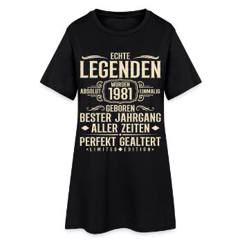 Jahrgang 1981 Geburtstag Absolut Einmalig - Frauen T-Shirt-Kleid - Schwarz - Vorne