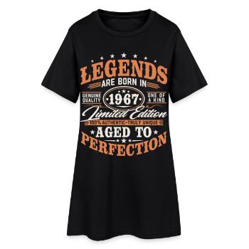 Cadeau d’anniversaire vintage vintage rétro 1967 - Robe T-shirt Femme - noir - Devant