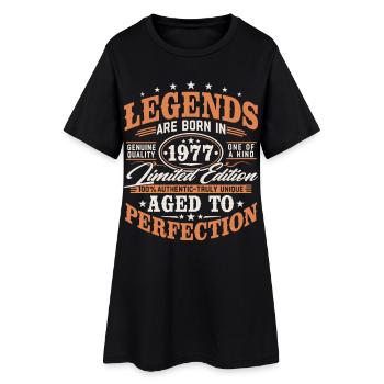 1977 Jahrgang geboren Legenden Vintage Geburtstag - Frauen T-Shirt-Kleid - Schwarz - Vorne