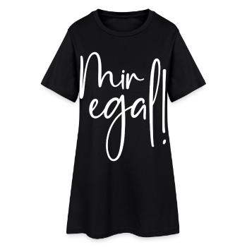 Mir egal - Frauen T-Shirt-Kleid - Schwarz - Vorne
