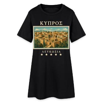 Zypern Nikosia Vintage Reisemarke - Frauen T-Shirt-Kleid - Schwarz - Vorne