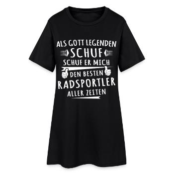 Radsportler - Frauen T-Shirt-Kleid - Schwarz - Vorne