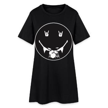 Rocking Drum Silhouette - Women’s T-Shirt Dress - black - Front
