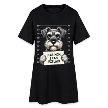 Dear Mom I Can Explain Schnauzer Humor - Women’s T-Shirt Dress - black - Front