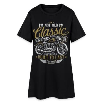 1976 Vintage Vintage Motorcycle Birthday Gift - Women’s T-Shirt Dress - black - Front