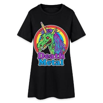 Death Metal – Zombie Unicorn Cartoon - Women’s T-Shirt Dress - black - Front
