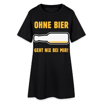 Ohne Bier Geht Nix Bei Mir! (Bierchen / NEG 3C) - Frauen T-Shirt-Kleid - Schwarz - Vorne
