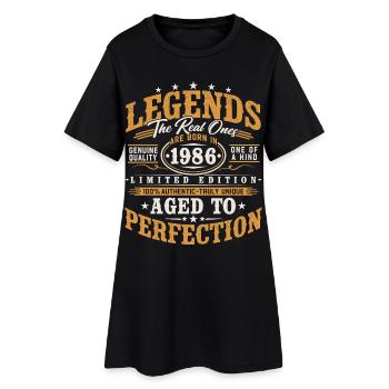 1986 Vintage Vintage Birthday Gift Retro - Women’s T-Shirt Dress - black - Front
