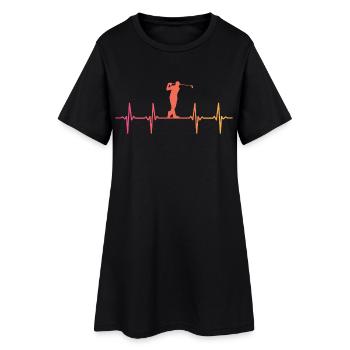 Sunset Golf Golfer's Heartbeat - Women’s T-Shirt Dress - black - Front