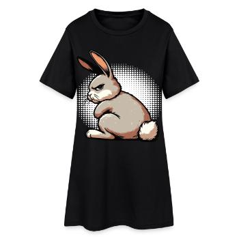 Rabbit Bunny Bunny Long Eared Thumper Ram - Women’s T-Shirt Dress - black - Front