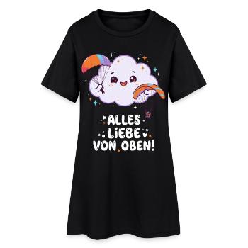 Fallschirmspringen Alles Liebe Von Oben - Frauen T-Shirt-Kleid - Schwarz - Vorne