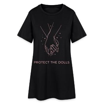 Protect The Dolls Hand Line Art - Women’s T-Shirt Dress - black - Front
