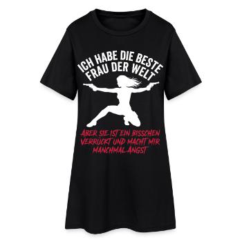 Beste Frau der Welt Verrückt Ehemann Spruch - Frauen T-Shirt-Kleid - Schwarz - Vorne
