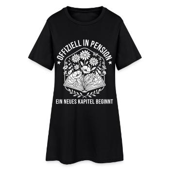 Pensionierung Neues Kapitel Abschied Pensionärin - Frauen T-Shirt-Kleid - Schwarz - Vorne