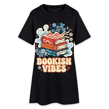Bookish Vibes Retro Books - Women’s T-Shirt Dress - black - Front
