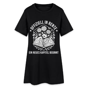 Rente Neues Kapitel Abschied Rentnerin - Frauen T-Shirt-Kleid - Schwarz - Vorne