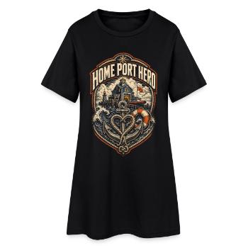 Coast Guard Lifeguard Home Port Hero - Women’s T-Shirt Dress - black - Front